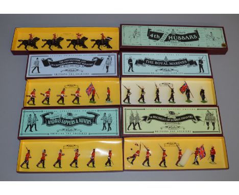 5 boxed Britians soldier figure sets, #8811 4th Hussars, #8845&nbsp; 1st Regiment Bombay Infantry (one figure has head detach