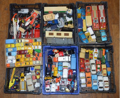 A very good quantity of unboxed Corgi Toys with varying degrees of play wear and repainting to some including a number of Fir