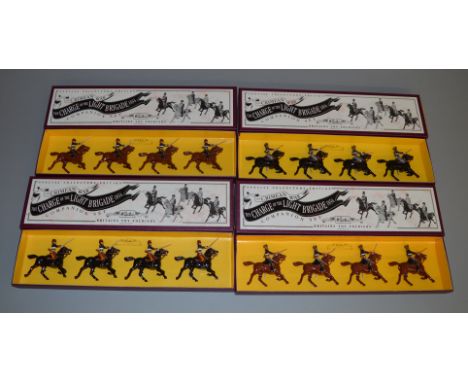 4 boxed Britains Crimean War 'The Charge of the Light Brigade' Companion soldier figure sets, #3109 8th Hussars, #3110 11th H
