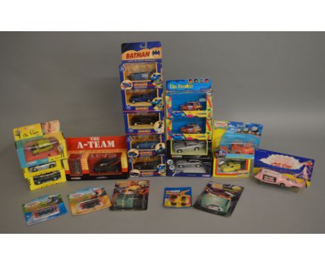 21 diecast models which are mainly Corgi, which includes, Pink Panther, The Beatles, The A-Team, Batman, Mr Bean etc (21)