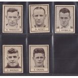 Trade cards, Football, Barratt Famous Footballers 1938/39 'D' BAR280 numbered, 5 cards 1, 2, 3, 4, 6