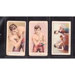 Trade cards, USA, Boxing 3 cards, 2 American Caramel Prize Fighters Jim Jefferies, Battling Nelson
