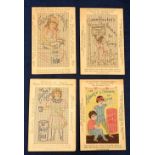 Trade cards, Holland, Van Houten, Embroidery Series, 4 different XL size cards (gd/vg) (4)