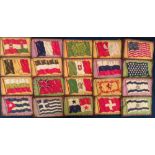 Tobacco Felts, USA, ATC, National Flags, 'P' size, mixed corners, ref. B7 A, 21 different plus 41