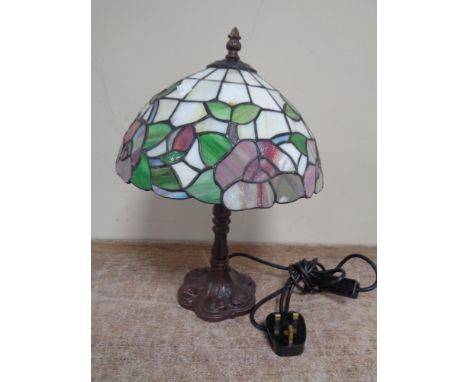 A Tiffany style leaded glass table lamp 