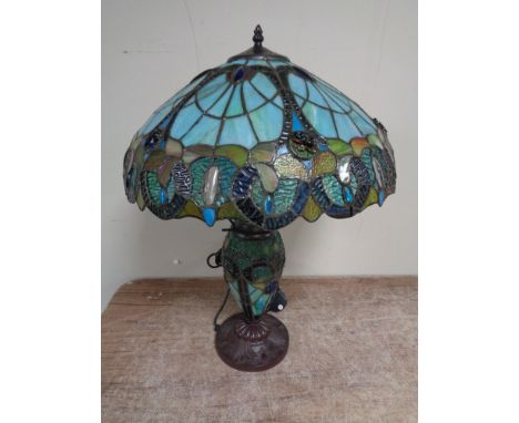 A Tiffany style leaded glass table lamp 