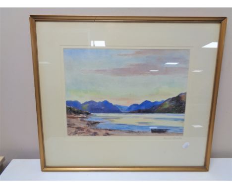 A 20th century J K Maxton watercolour, Holy Loch and Cowal Hills