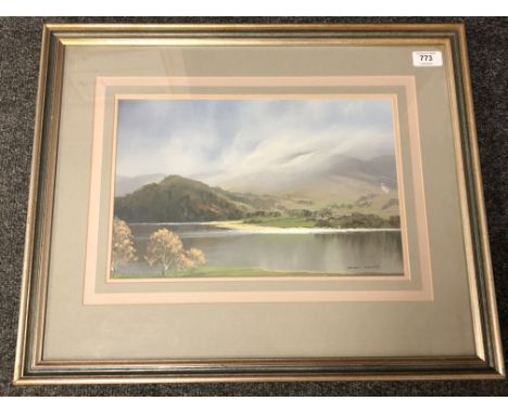 Peter Shutt : First Mist of Autumn, gouache, signed, 23 cm x 35 cm, framed. 