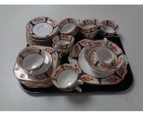 A tray of thirty-eight piece Tuscan floral pattern tea service 