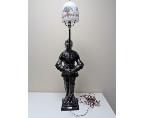 An early twentieth century lamp in the form of a knight 