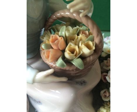 Two Lladro table lamps, "Nimph" and "Romantic Harmony", tallest excluding fittings 45cmCondition report: One lamp's wiring is