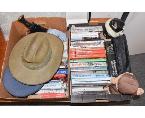 A quantity of RAF related items including, a Second World War peaked cap, a slouch hat, a tropical dress jacket, an RFC sweet