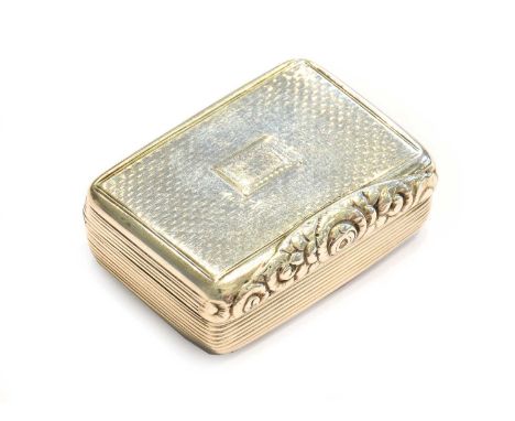 A George IV Silver Vinaigrette, by Thomas Edwards, London, 1822, oblong, the base and hinged cover with engine-turned decorat