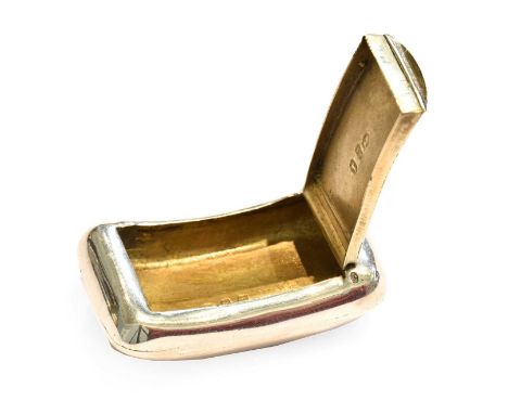 A George III Silver Snuff-Box, by Joseph Taylor, Birmingham, 1810, curved oblong and with hinged cover, 51mm wide, 12dwt, 18g