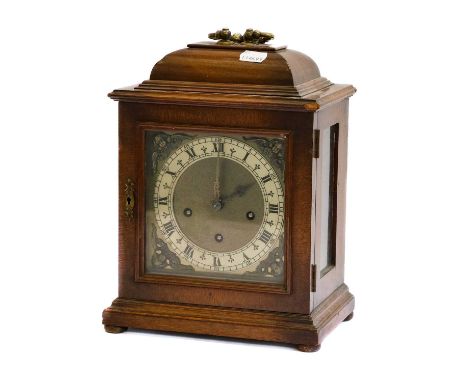 A late 17th century style chiming table clock, movement chiming with five hammers on five gongs, circa 1930