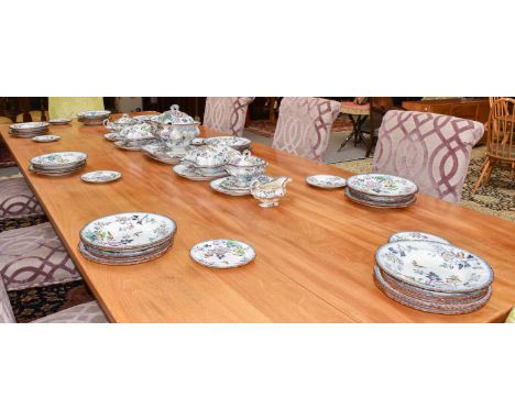 A 19th century Ashworth Bros Hanley dinner serviceCondition report: Large tureen with a chip to the cover. Sauceboats with nu