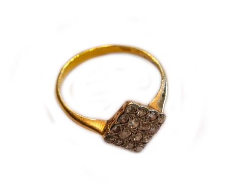 A diamond cluster ring, unmarked, finger size QCondition report: Gross weight 2.8 grams.
