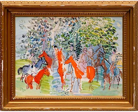 RAOUL DUFY 'Kessler a Cheval', lithograph, 45cm x 61cm, in vintage French frame. 