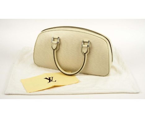 LOUIS VUITTON JASMIN BAG, epi leather ivory, two rolled top handles, silver hardware, embossed logo at front corner, grey alc