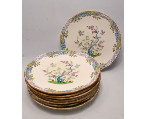 Vintage set of hand painted MINTON plates 10" D approx