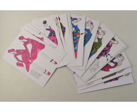 Thirty Original Illustrations on Fashion by R. Jennings, an illustrator for Laura Ashley in the 1970's (A4 size)