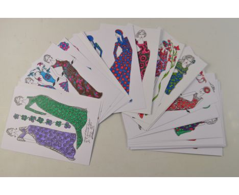 Thirty Original Illustrations on Fashion by R. Jennings, an illustrator for Laura Ashley in the 1970's (A4 size)