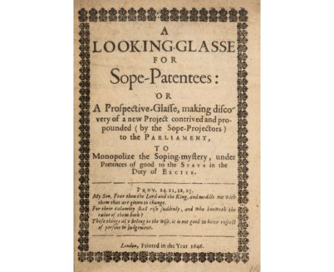 Soap.- Short and True Relation concerning the Soap-busines (A). Containing the severall Patents, Proclamations, Orders, where