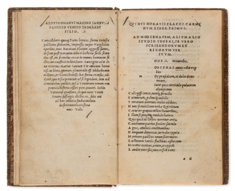 Horatius Flaccus (Quintus) Horatius, first Aldine edition, collation: a-s8, initial spaces with guide-letters, some early ink