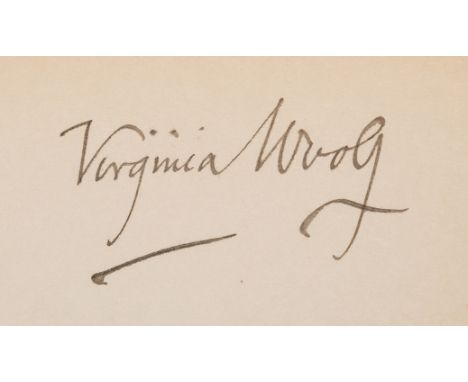 Woolf (Virginia) Flush, first American edition, signed by the author on endpaper, plates, pictorial endpapers, original cloth