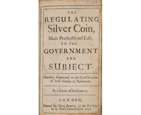 Coinage.- [Lowndes (William)] A Report Containing an Essay for the Amendment of the Silver Coins, only edition, title soiled,