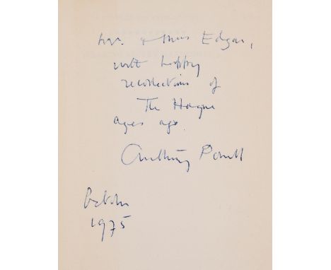 Powell (Anthony) Hearing Secret Harmonies, first edition, signed presentation inscription from the author "Mr. and Mrs. Edgar