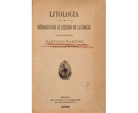 Mining.- Geology.- Ramirez (Santiago) Litología. Introducción al estudio de las rocas, small wood-engraved vignette of a mi