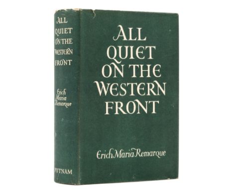 Remarque (Erich Maria) All Quiet on the Western Front, first English edition, light browning to endpapers, partially erased i