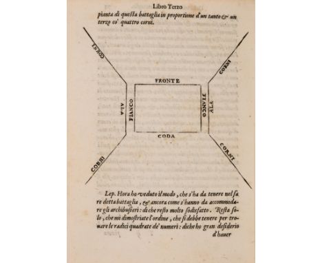 Fencing.- Agocchie (Giovanni dall') Dell'arte di scrimia libri tre, first edition, collation: A-V4, woodcut printer's device 