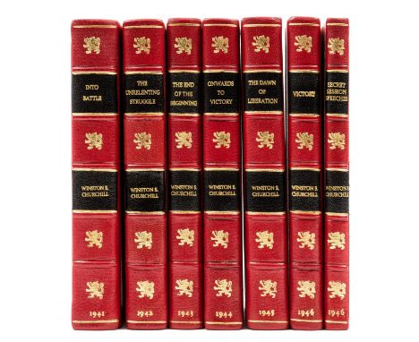Churchill (Sir Winston Spencer) [The War Speeches], 7 vol., first editions, half-titles, frontispieces and plates, the odd pa