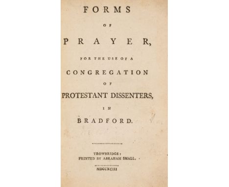 Nonconformists.- Forms of Prayer, for the Use of a Congregation of Protestant Dissenters, in Bradford, contemporary sheep, ti