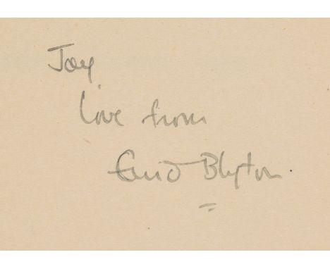 Blyton (Enid) The Folk of the Faraway Tree, first edition, signed presentation inscription from the author to endpaper, illus