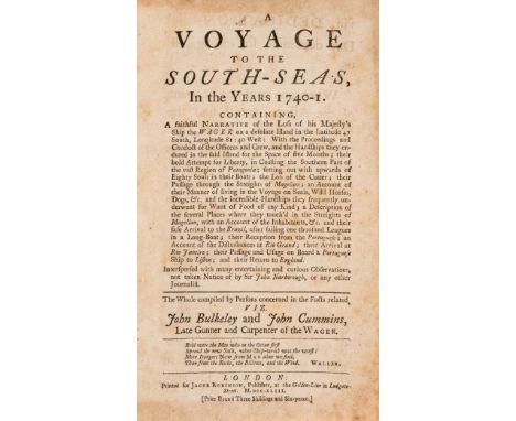 Anson (George).- Bulkeley (John) and John Cummins. A Voyage to the South Seas, in the Years 1740-1, first edition, woodcut he