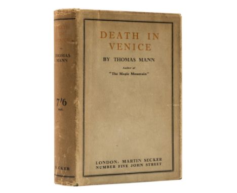 Mann (Thomas) Death in Venice, first English edition, some light scattered spotting, light toning to endpapers, original clot