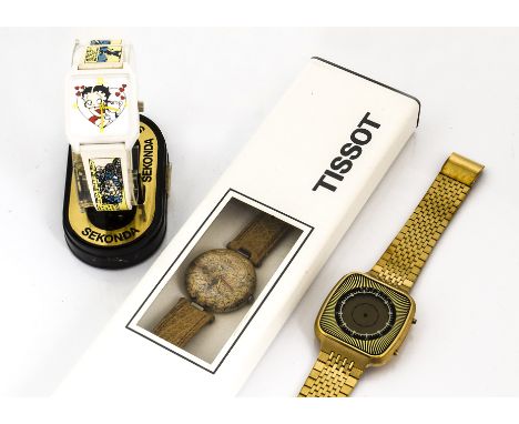 Three 1970s and later novelty watches, including a Starburst by Texas Instruments in box, a Sekonda Betty Boo watch in box an