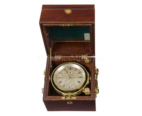 A TWO-DAY MARINE CHRONOMETER BY JOHN POOLE, FENCHURCH STREET, LONDON, CIRCA 1865the 4in. silvered dial signed as per title an