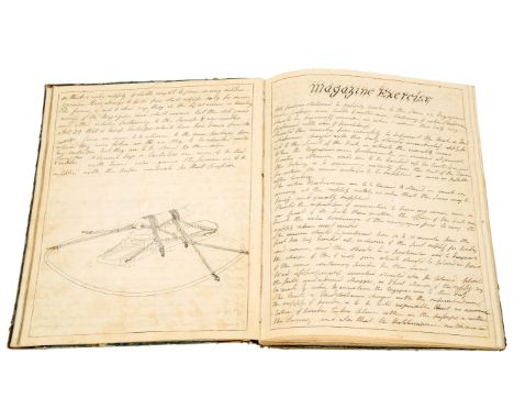 A 19TH CENTURY WEAPONS LOGBOOK FROM H.M.S. EXCELLENT, 1849kept by W.E. Gordon in a neat readable hand, manuscript weapon logb