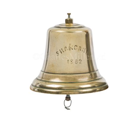 THE SHIP'S BELL FOR FOR THE SHANGANI, 1882cast in brass with clapper secured to bolted suspension -- 6¼in. (16cm.) diam; toge