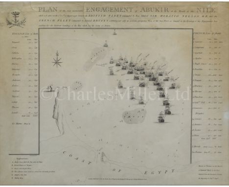 'PLAN OF THE EVER MEMORABLE ENGAGEMENT OF ABUKIR AT THE MOUTH OF THE NILE ...'published by John Brydon, London, December 25th