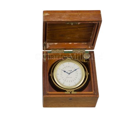 A 36-HOUR DECK WATCH BY LONGINES, SWITZERLAND FOR THE AMERICAN MARKETthe 3in. painted dial divided into 24-hr with sweep seco