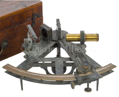 A 7½IN. RADIUS DOUBLE-FRAMED SEXTANT BY CHARLES SHEPHERD, LONDON, CIRCA 1850with oxidised brass 'T' frame, brass arc signed S