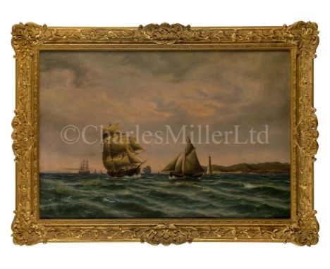 T.H. MÖLLER (DANISH, 19TH CENTURY)Shipping off a headland with lighthouseSigned and dated 'T.H. Möller '78' (lower right)Oil 