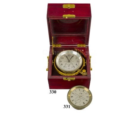 A MODEL-21 TWO-DAY MARINE CHRONOMETER BY HAMILTON, LANCASTER, USA, CIRCA 1945the 4in. silvered dial signed as per title and n