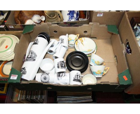A collection of ceramics, to include a Portmeirion Sailing Ships pattern part coffee service, and a Burleighware Art Deco par