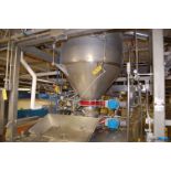 Hopper - Stainless Steel Hopper, 48 in. Dia. Top x 60 in. Top to Bottom of Cone, Includes Micro-Mot